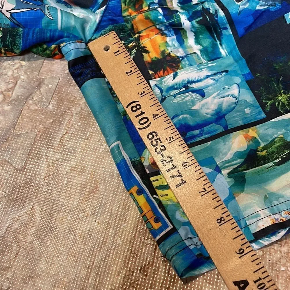 OP boys, shark print swim trunks.Size 8.
